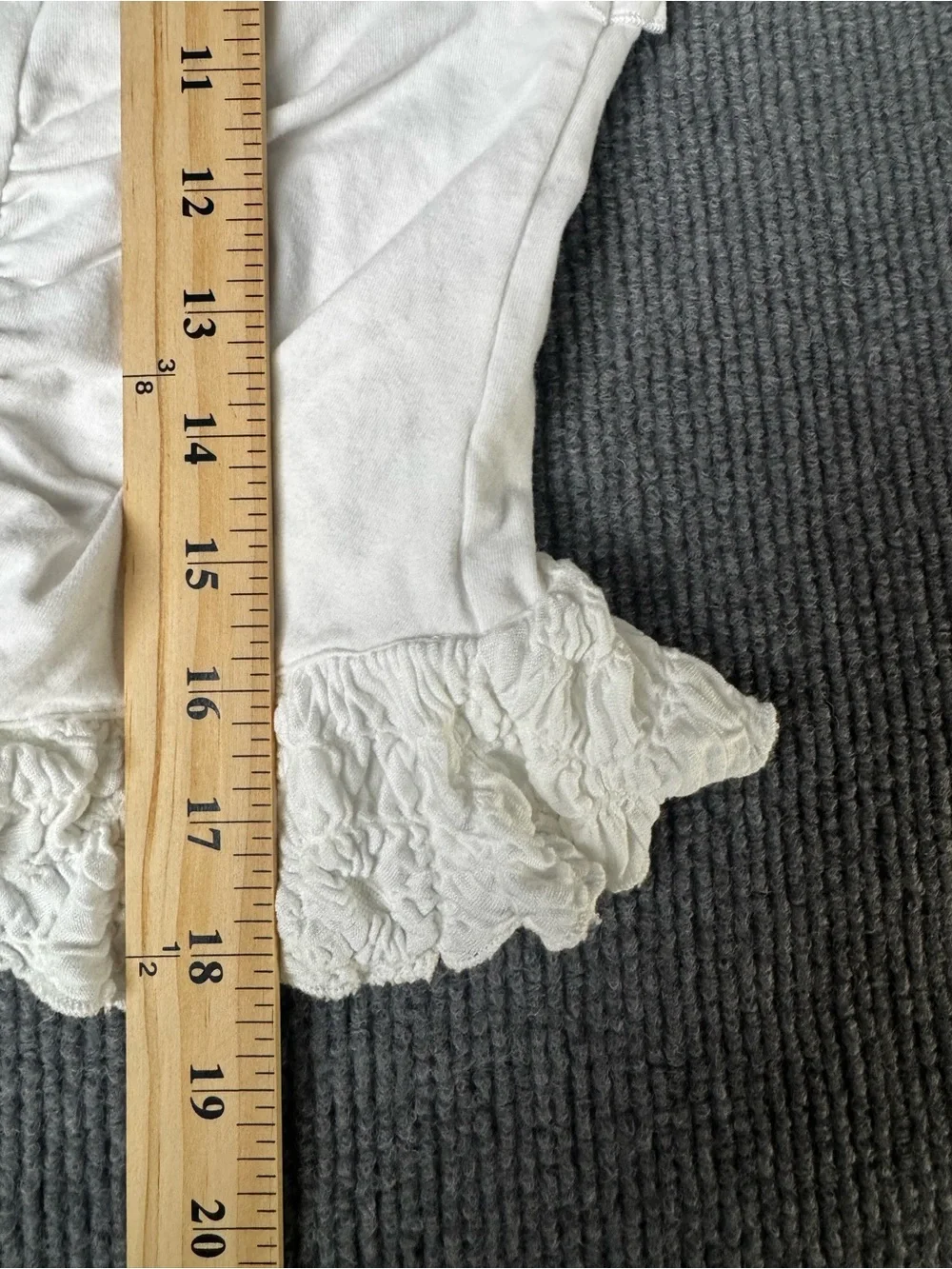 Free People Ivory Textured Puff Sleeve Peplum Blouse Size M